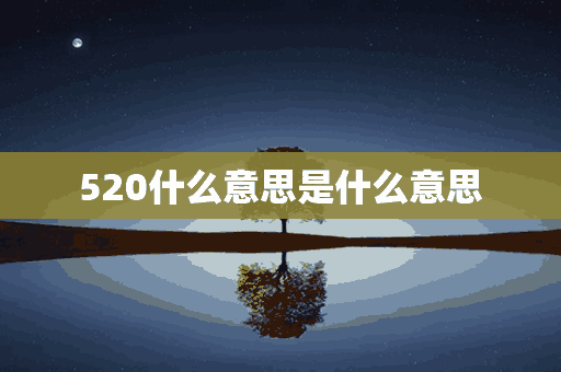 520什么意思是什么意思(520是什么意思呀)